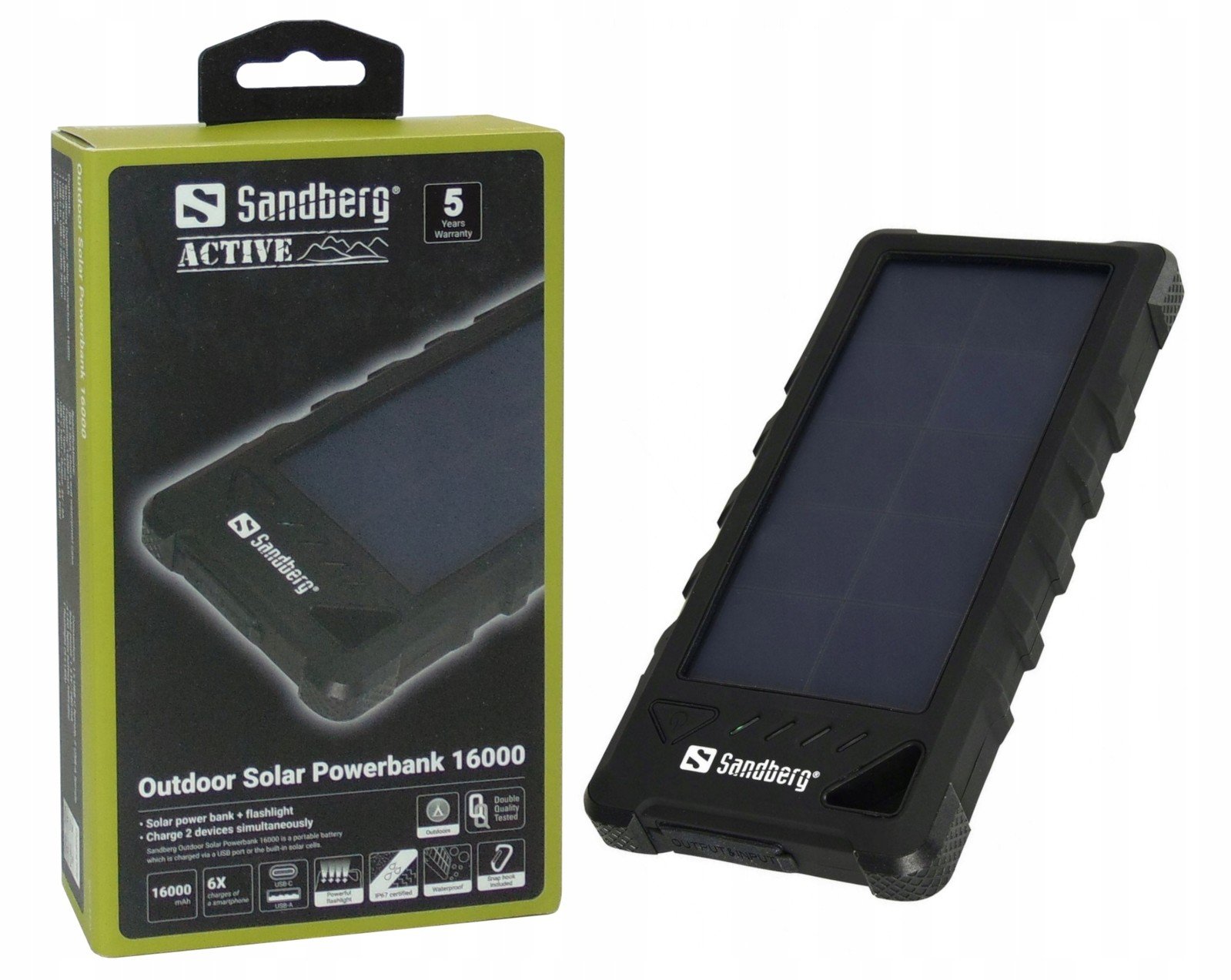 Powerbank Sandberg Outdoor Solar 16000 mAh Usb-c Usb-a
