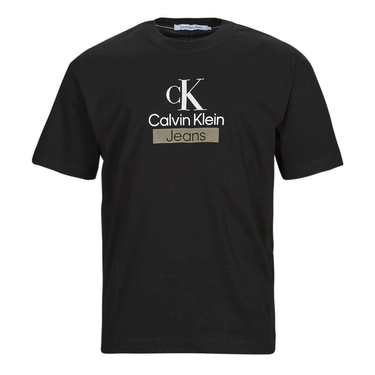 Calvin Klein Jeans  STACKED ARCHIVAL TEE  Černá