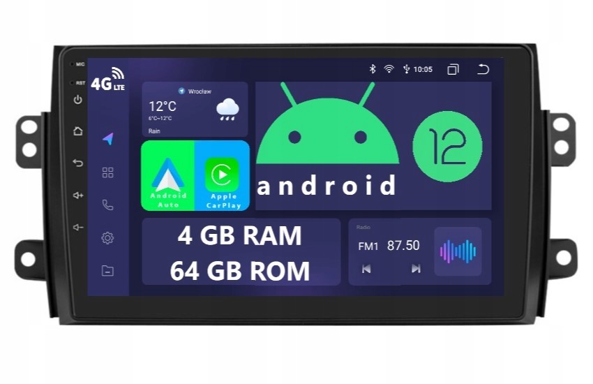 Navigace Rádio 2DIN Android Fiat Sedici Suzuki SX4 1 I