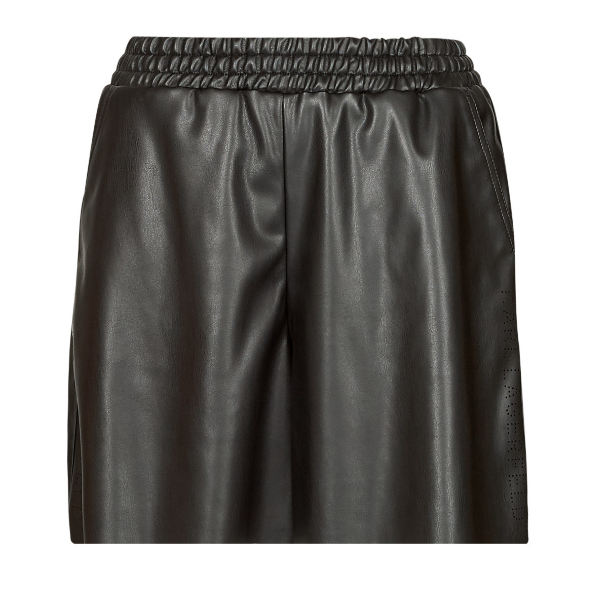 Karl Lagerfeld  PERFORATED FAUX LEATHER SHORTS  Černá