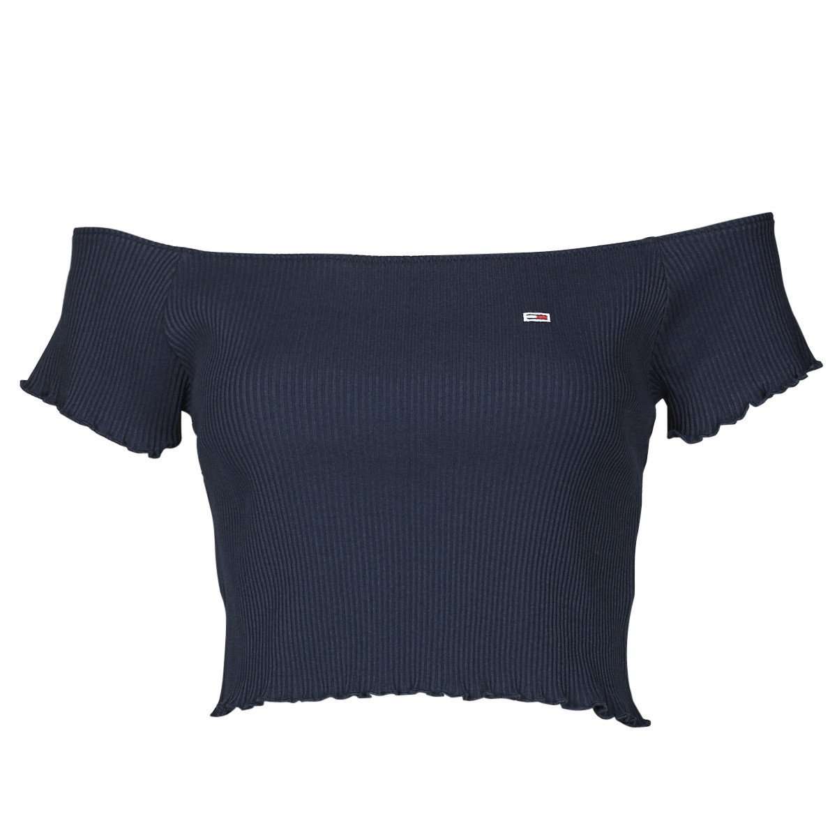 Tommy Jeans  TJW CROP RIB OFF SHOULDER TOP  Tmavě modrá