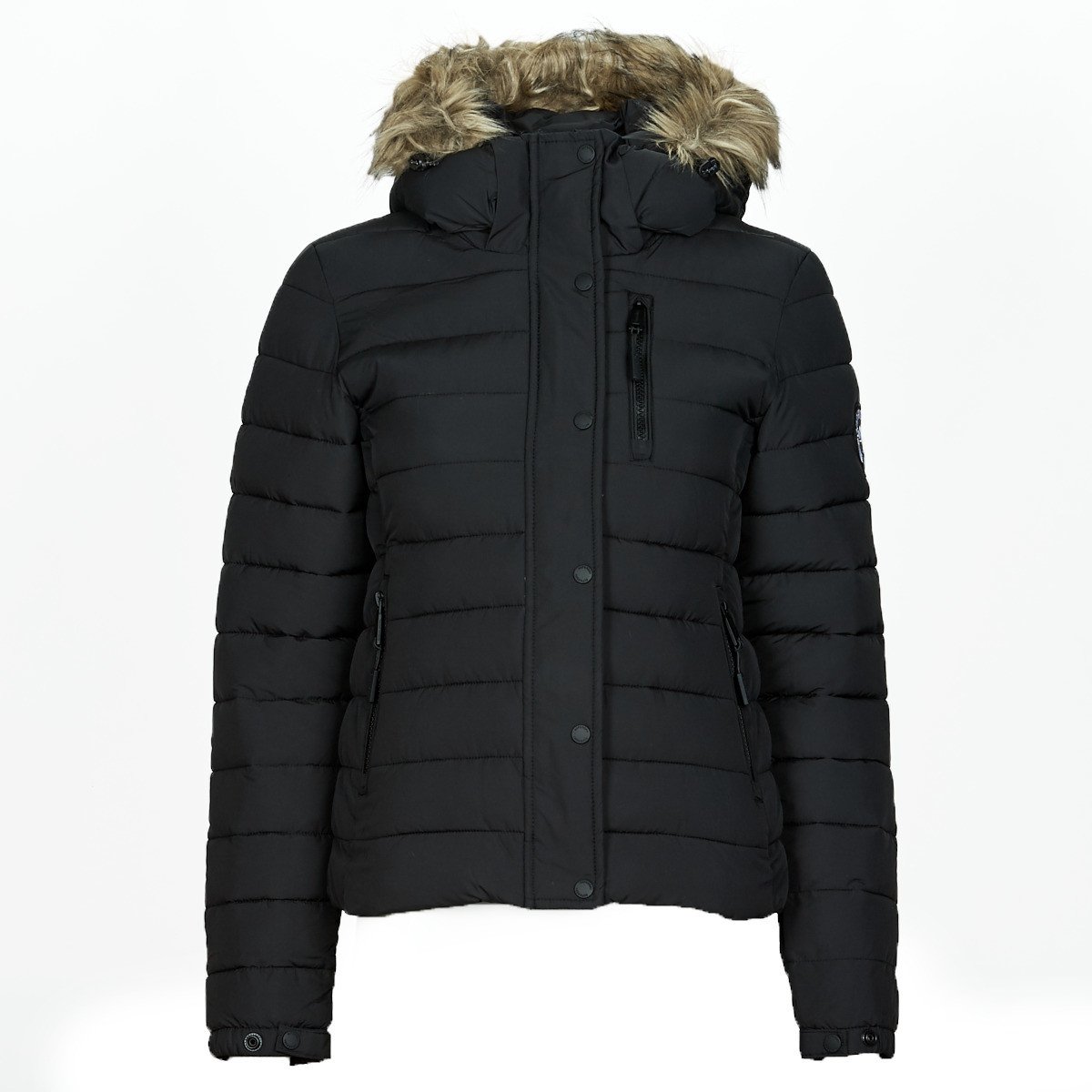 Superdry  CLASSIC FAUX FUR FUJI JACKET  Černá