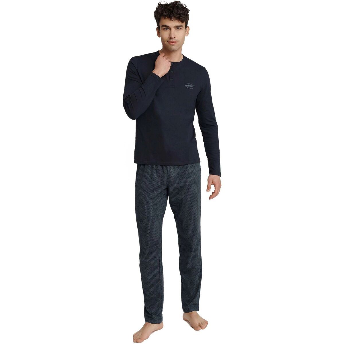 Esotiq & Henderson  Pánské pyžamo 40949 Udos grey  ruznobarevne