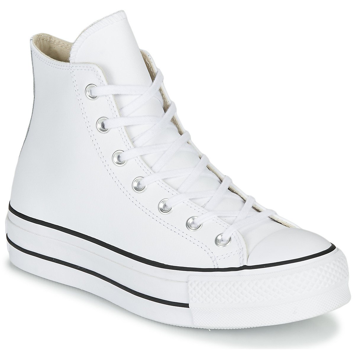 Converse  CHUCK TAYLOR ALL STAR LIFT CLEAN LEATHER HI  Bílá