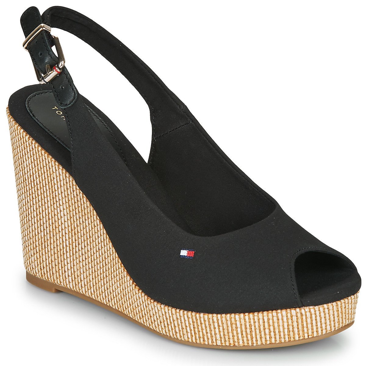 Tommy Hilfiger  ICONIC ELENA SLING BACK WEDGE  Černá