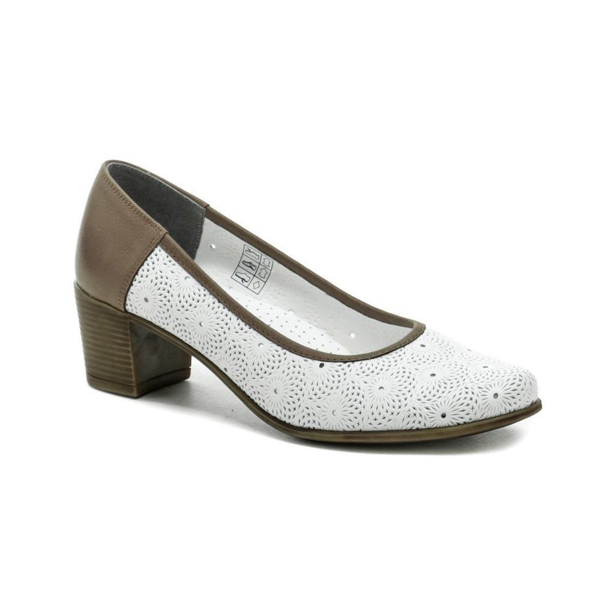 Mintakacz  Mintaka 211442 bílo hnědé dámské lodičky  Bílá
