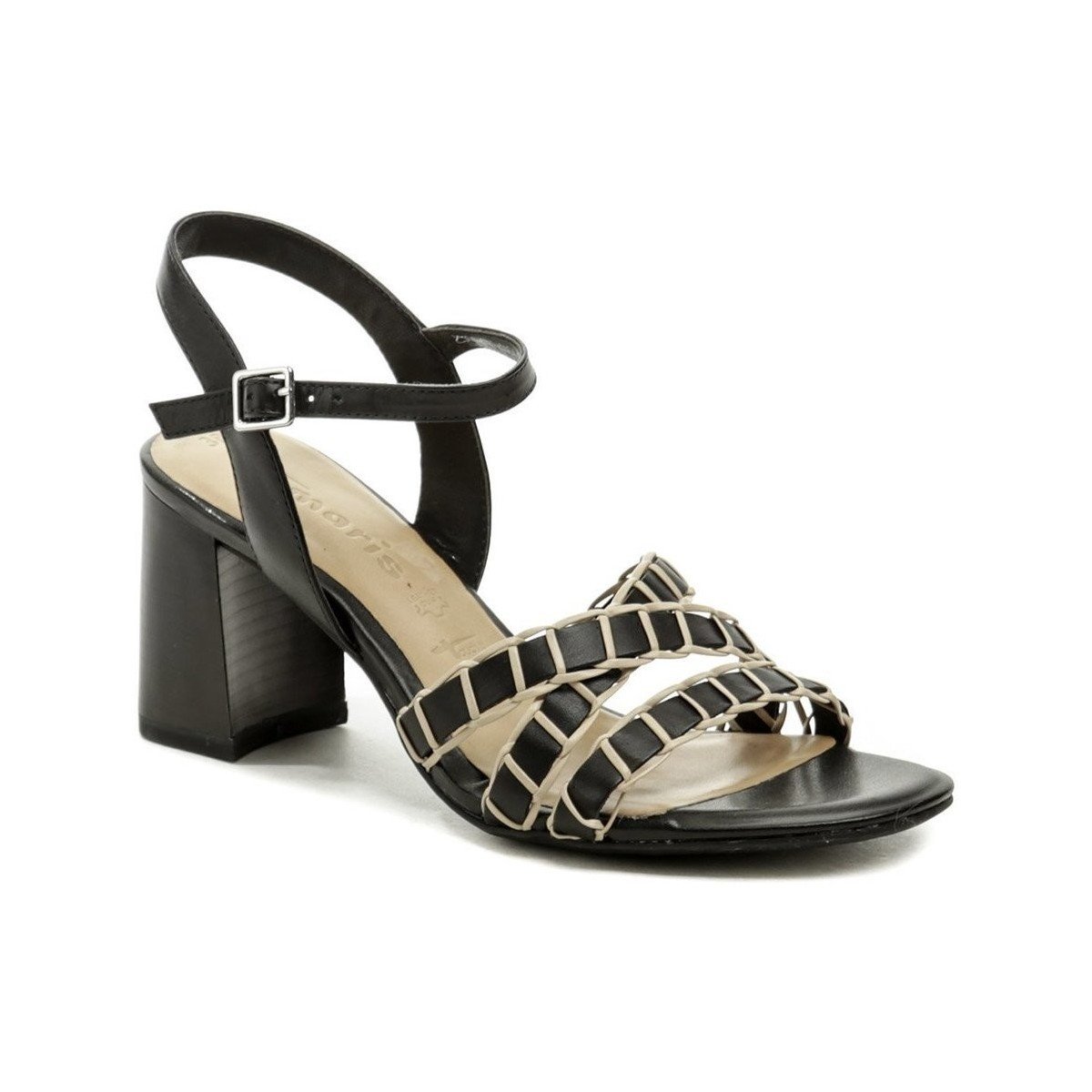 Tamaris  1-28337-28 černé dámské sandály na podpatku  Černá