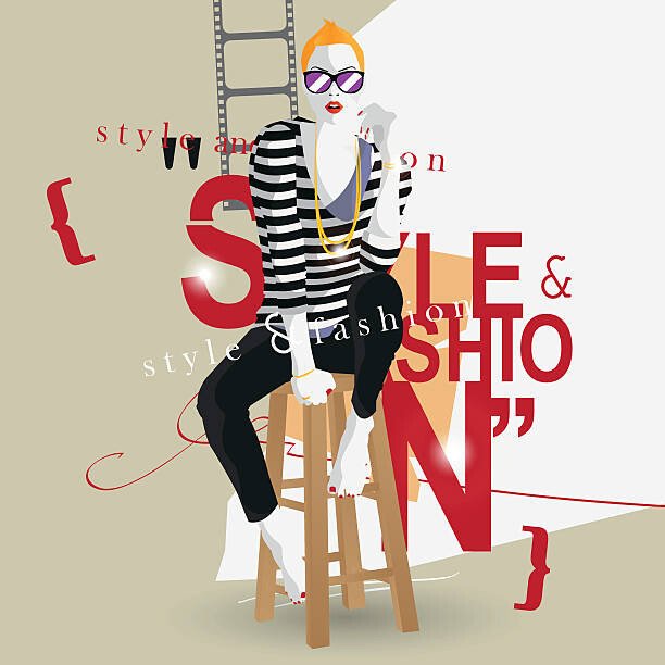 Verlen4418 Ilustrace Fashion teenage girl., Verlen4418, (40 x 40 cm)
