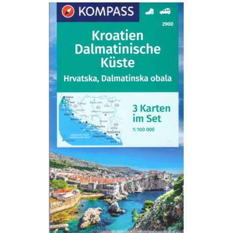 Kompass 2900 Kroatien Dalmatinische Küste/Dalmátské pobřeží 1:100 000 turistická mapa