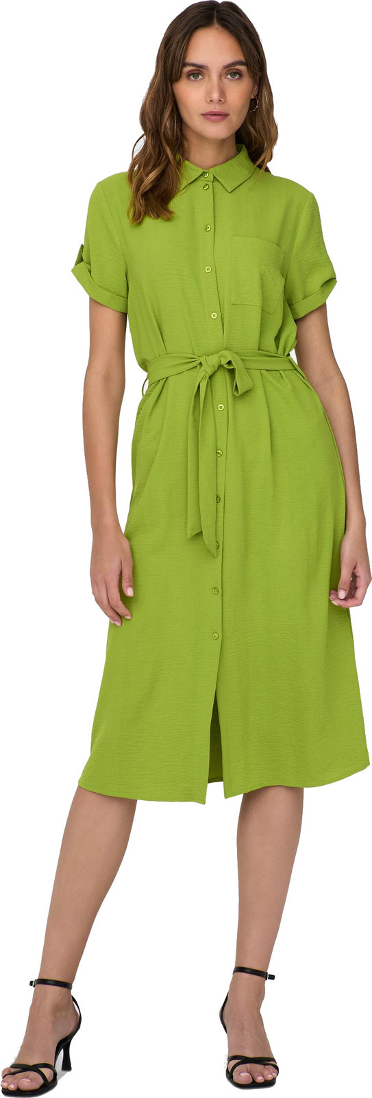 Jacqueline de Yong Dámské šaty JDYLION Regular Fit 15287297 Lima Bean Green L