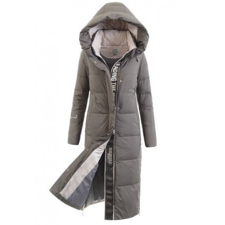 Dámská vatovaná zimní bunda/kabát, Velikost XL, Barva Kapučínová L&S Fashion 501