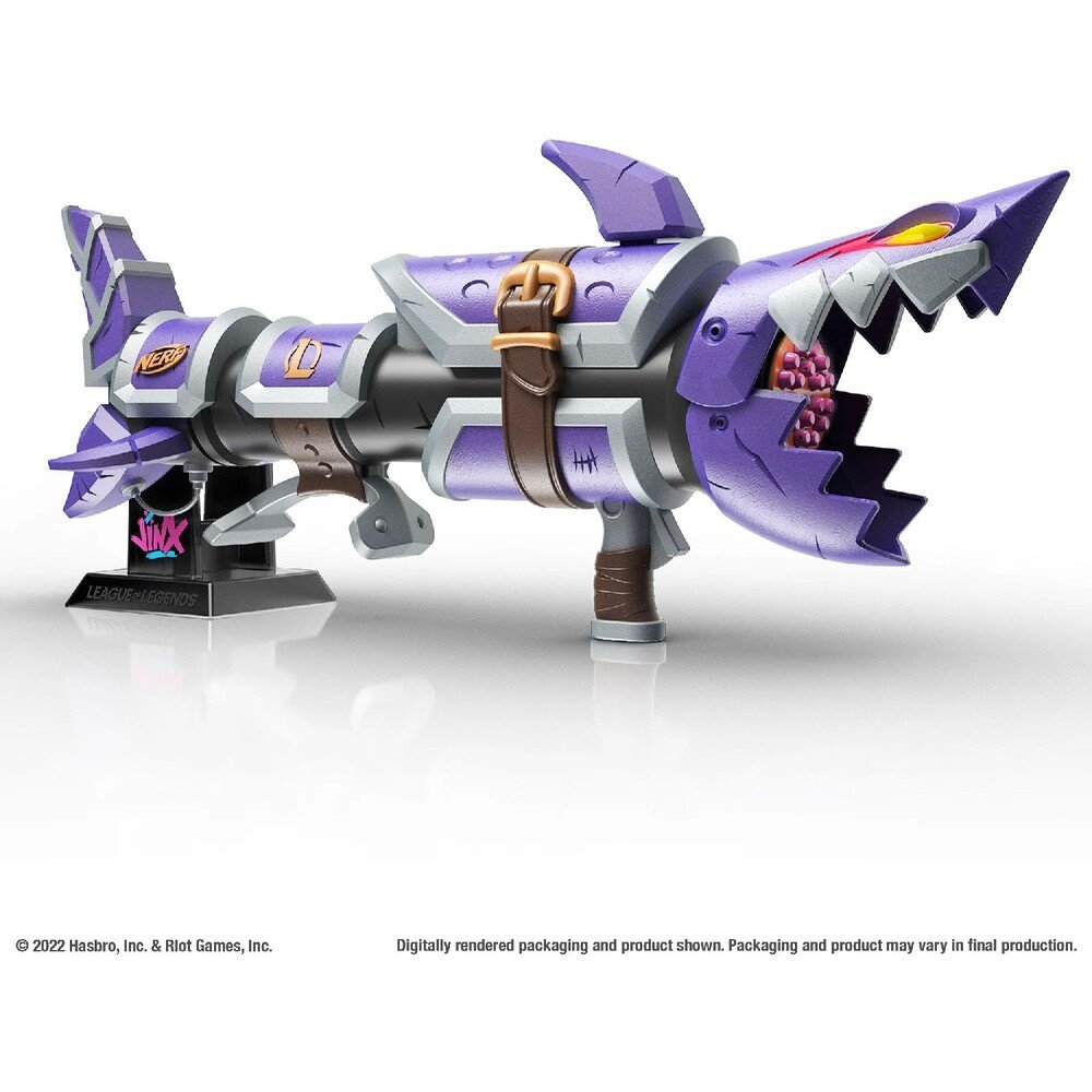 Replika zbraně League of Legends: NERF LMTD - Jinx Fishbones Blaster 93 cm