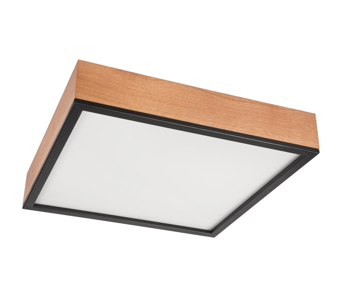 Stropní svítidlo OAK SQUARE 4xE27/15W/230V 48x48 cm dub/černá
