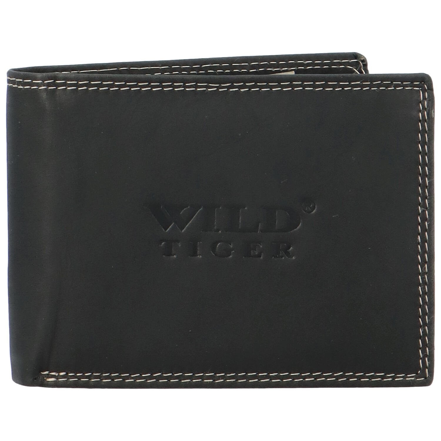 Pánská kožená peněženka černá - Wild Tiger Leonard černá