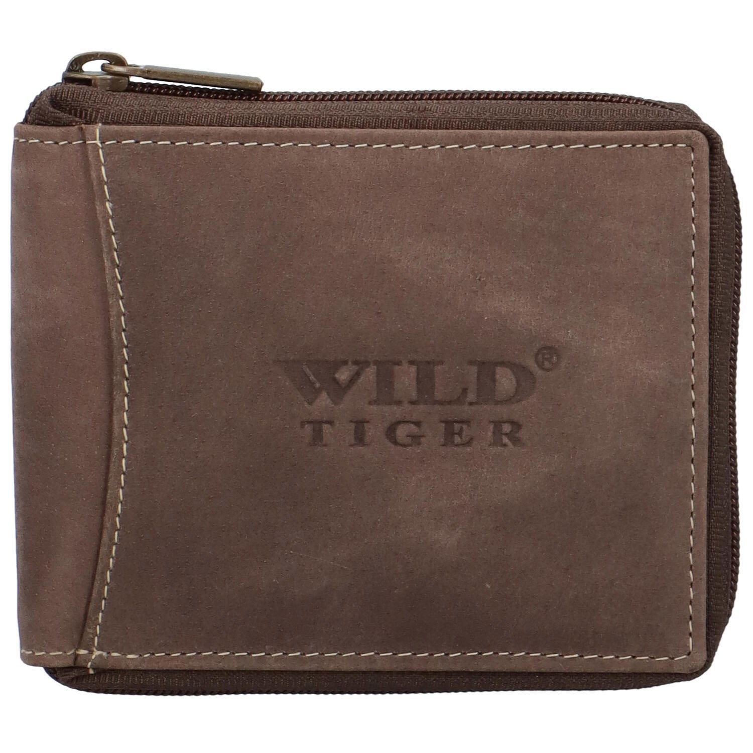Pánská kožená peněženka tmavě hnědá - Wild Tiger Simon hnědá