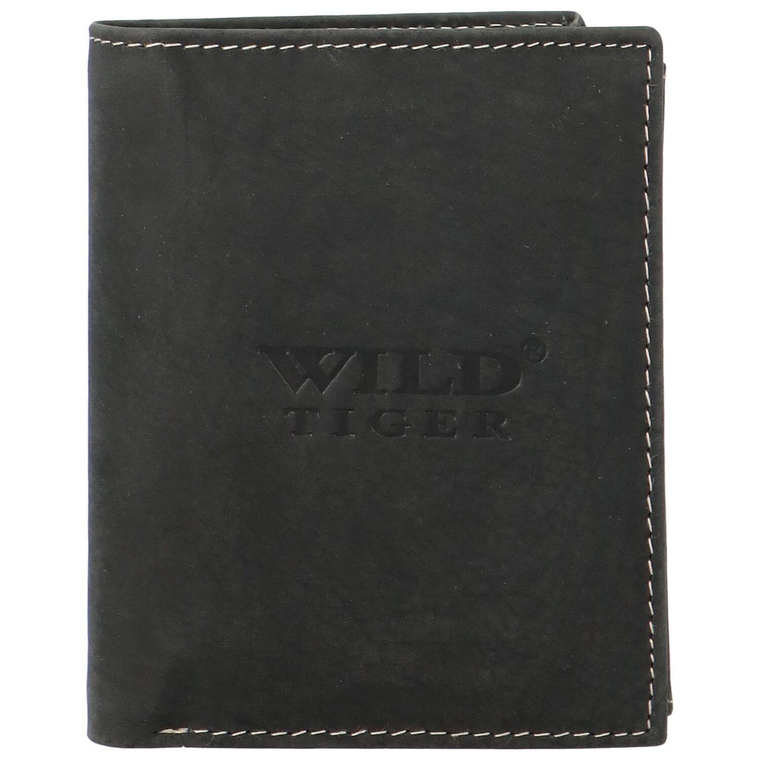 Pánská kožená peněženka černá - Wild Tiger Stefan černá