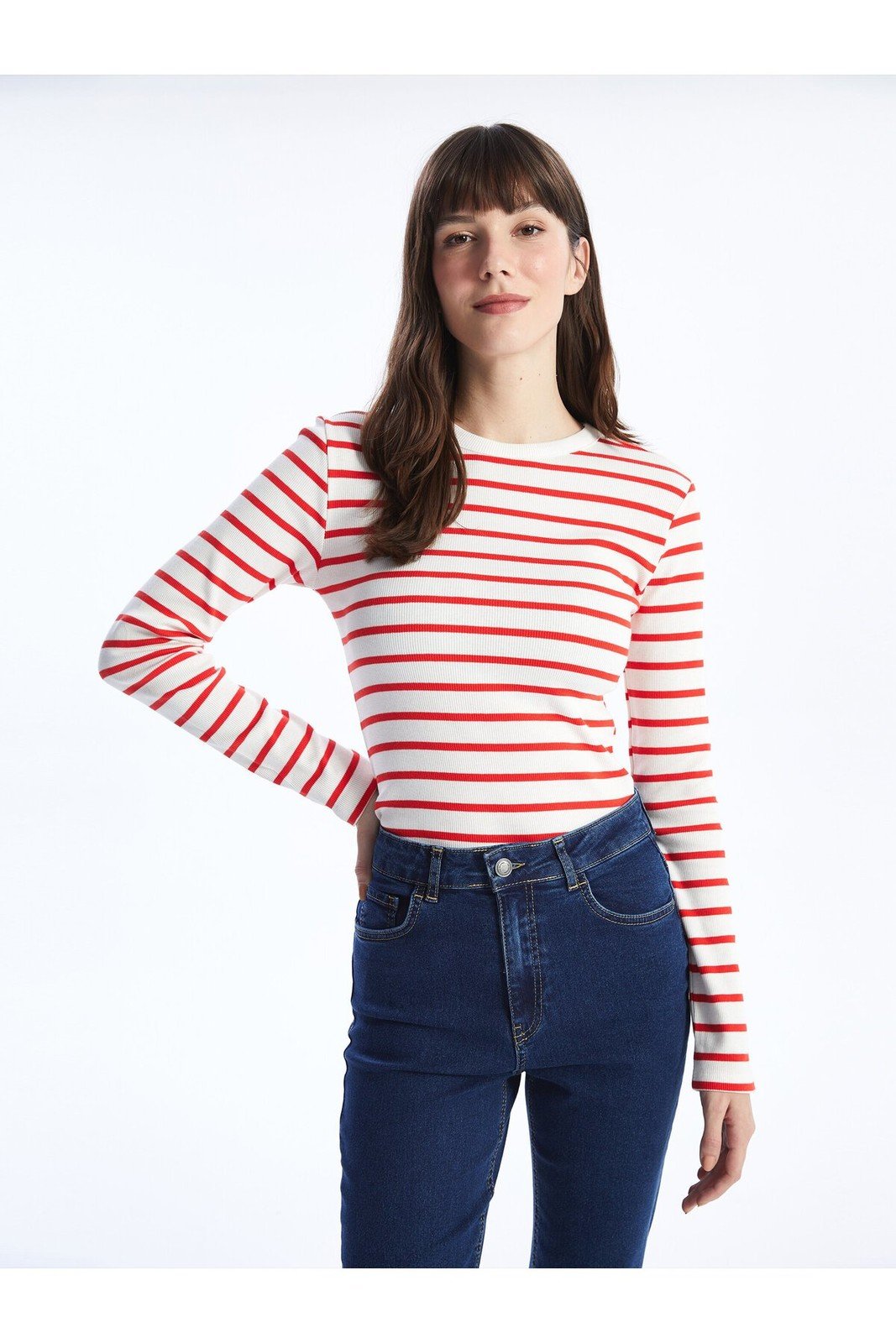 LC Waikiki Crew Neck Striped Long Sleeve Women's T-Shirt