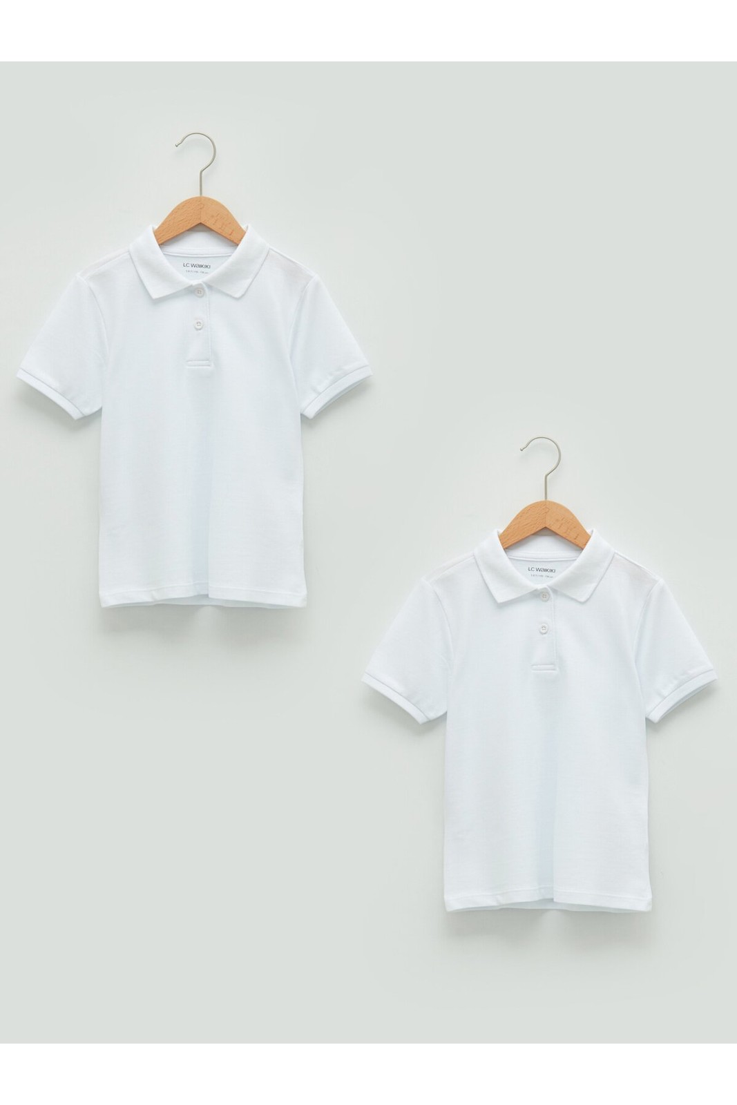 LC Waikiki 2-Piece Polo Neck Basic Short Sleeve Cotton Girls' T-Shirt