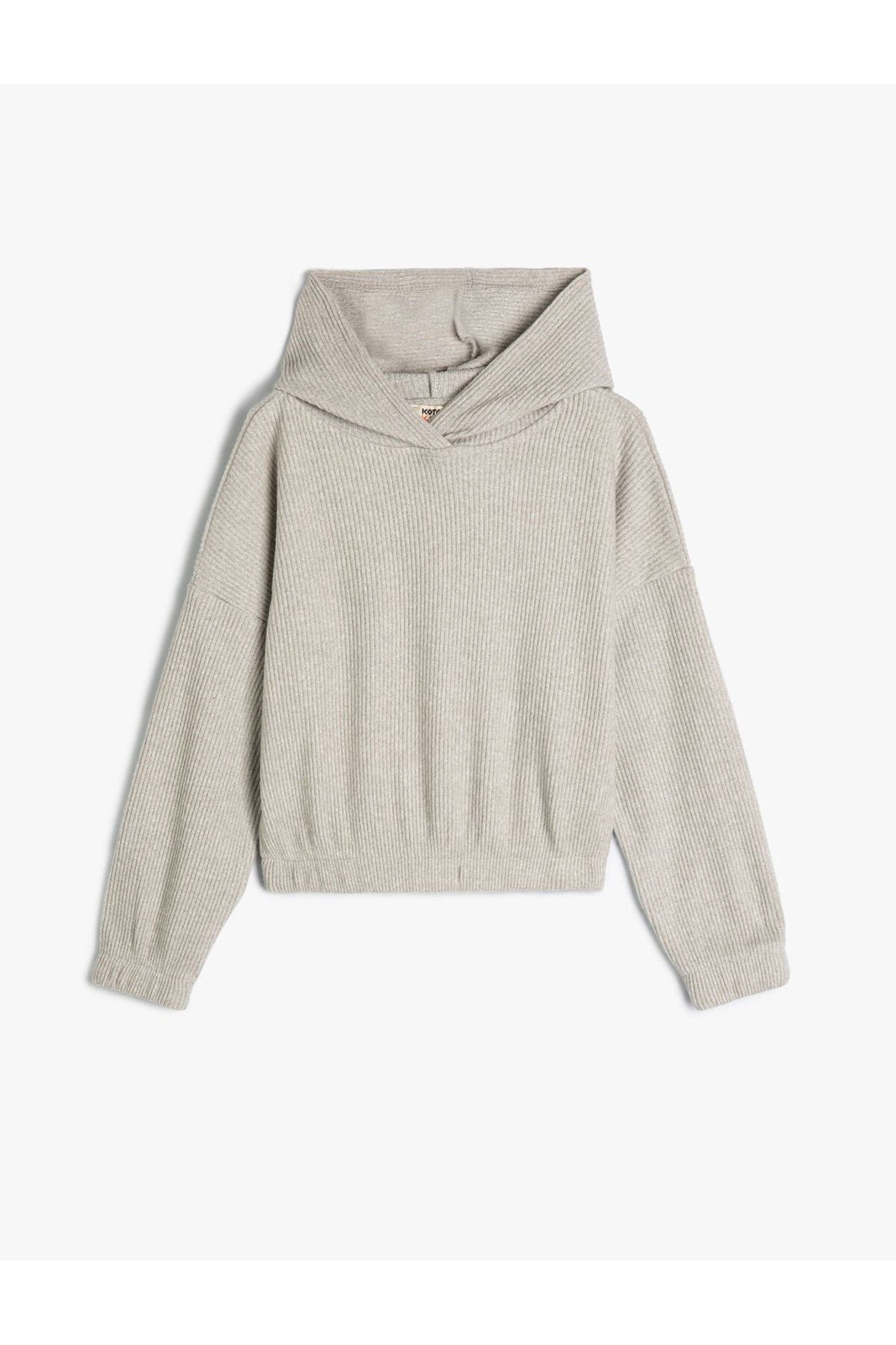 Koton Hooded Basic Sweatshirt Textured Elastic Cuffs