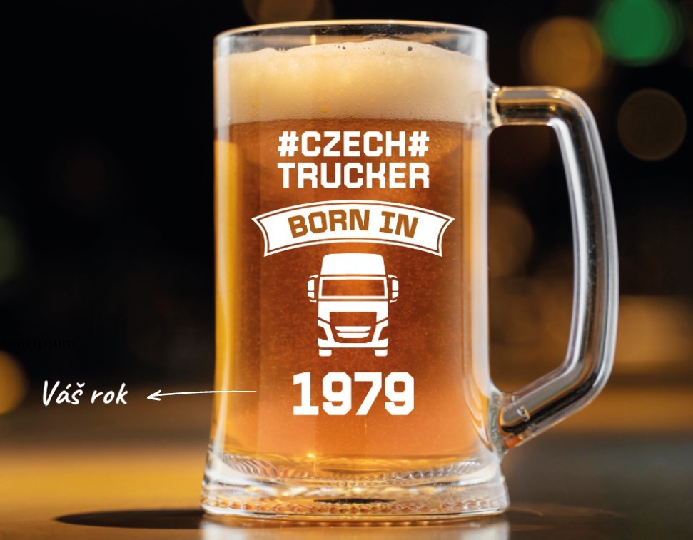 Dekorant Pivní půllitr pro kamioňáka CZECH TRUCKER