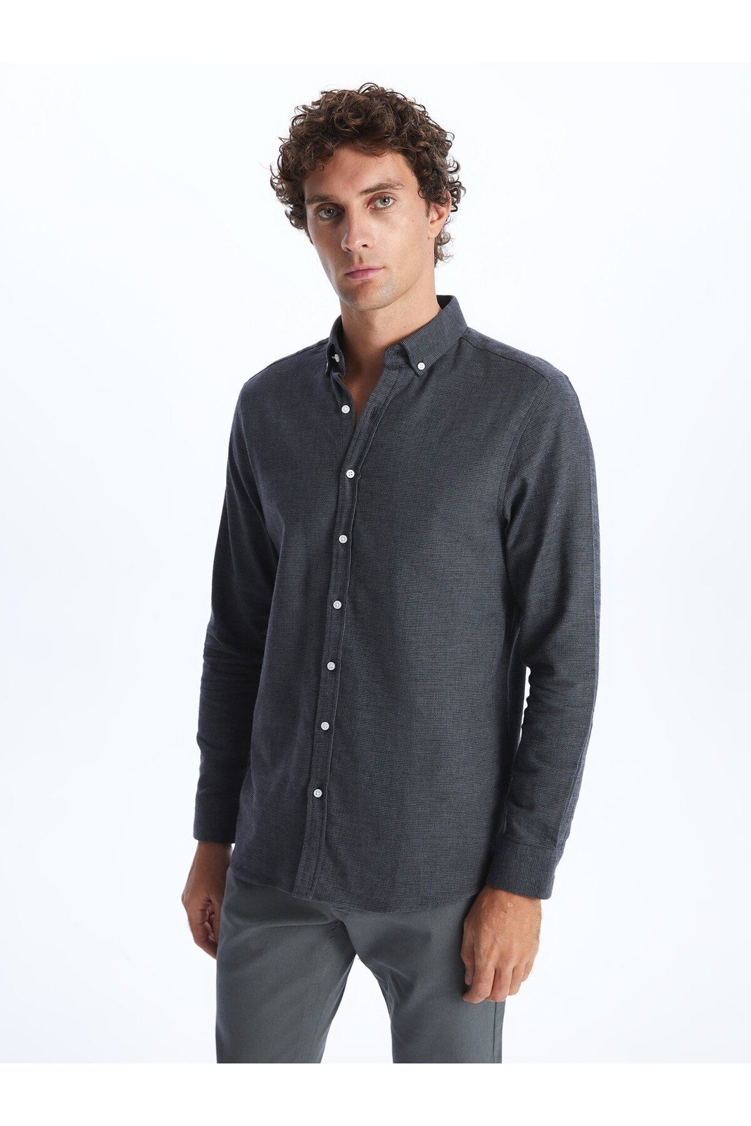 LC Waikiki Slim Fit Long Sleeve Dobby Men's Shirt