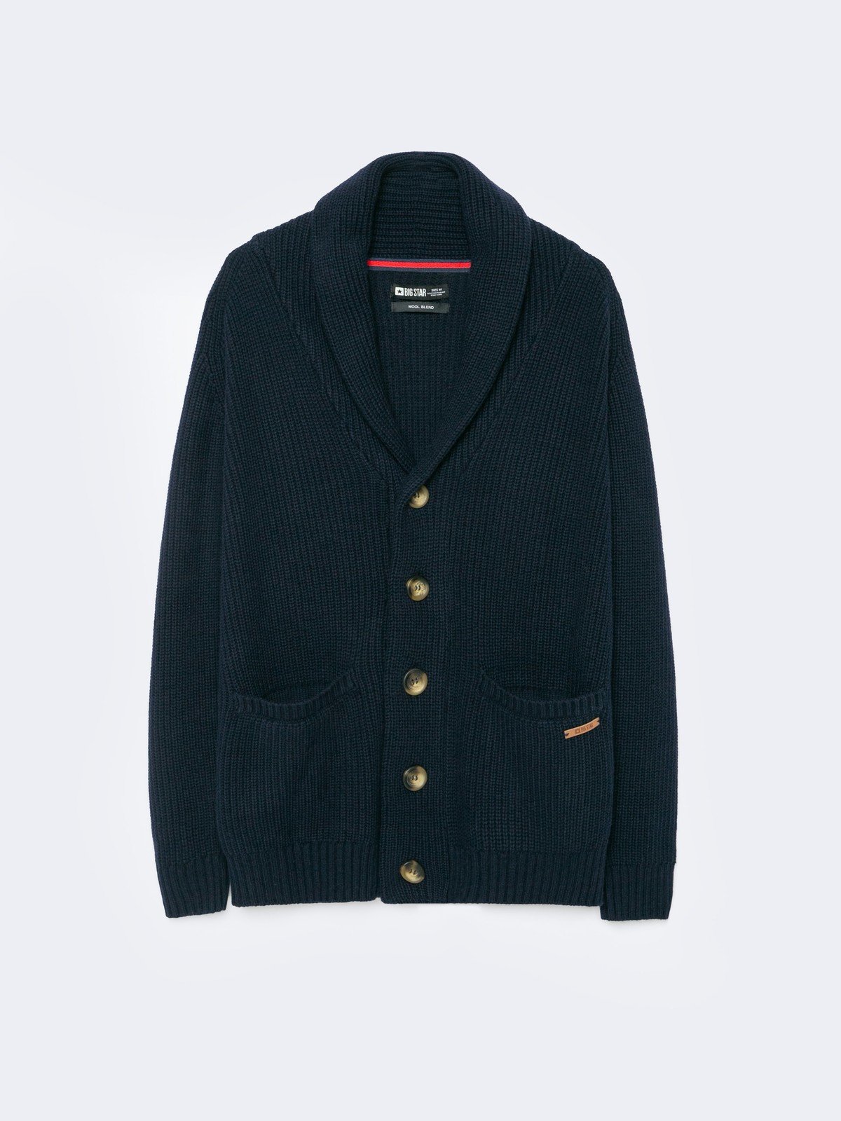 Big Star Man's Cardigan Sweater 161043 Navy Blue-403