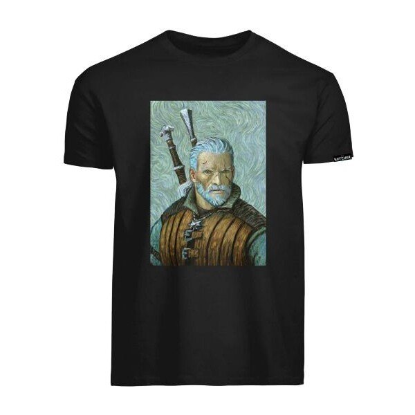 Tričko The Witcher - Geralt Van Gogh Art on Black XXL