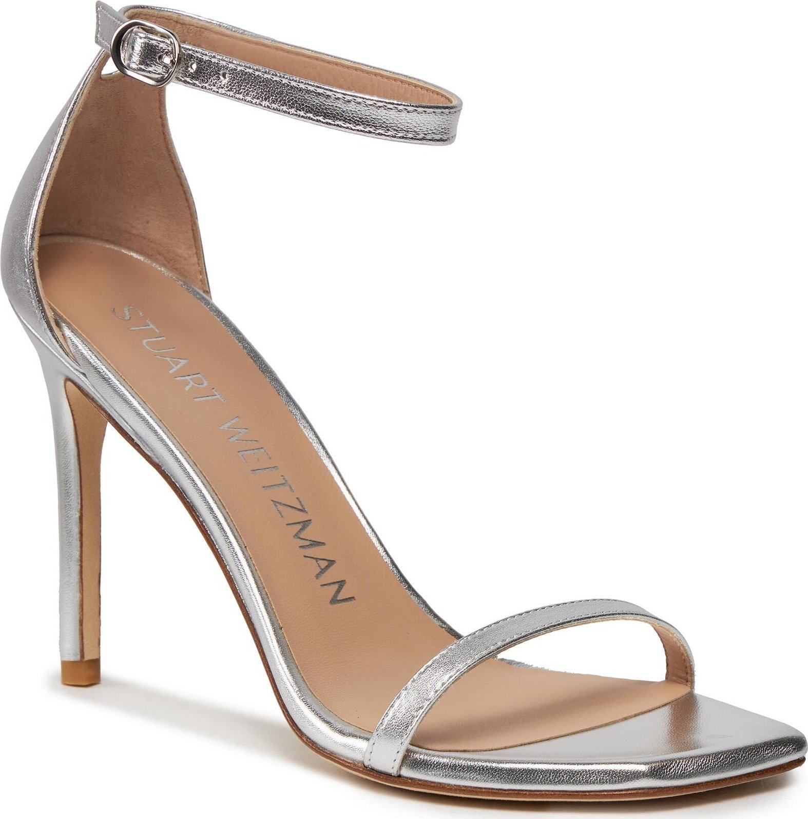 Sandály Stuart Weitzman Nudistcurve 100 Sanda SA178 Silver