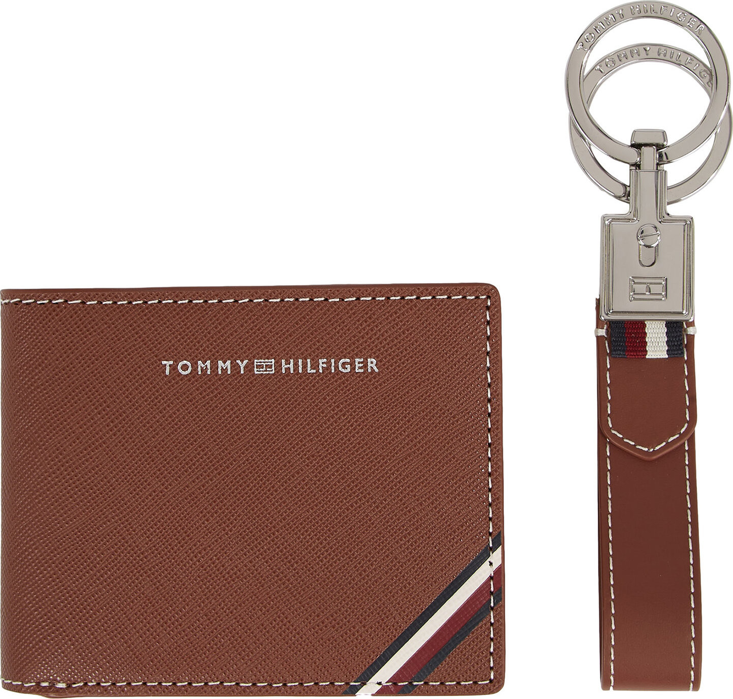 Sada peněženka a klíčenka Tommy Hilfiger AM0AM11628 Tan GES