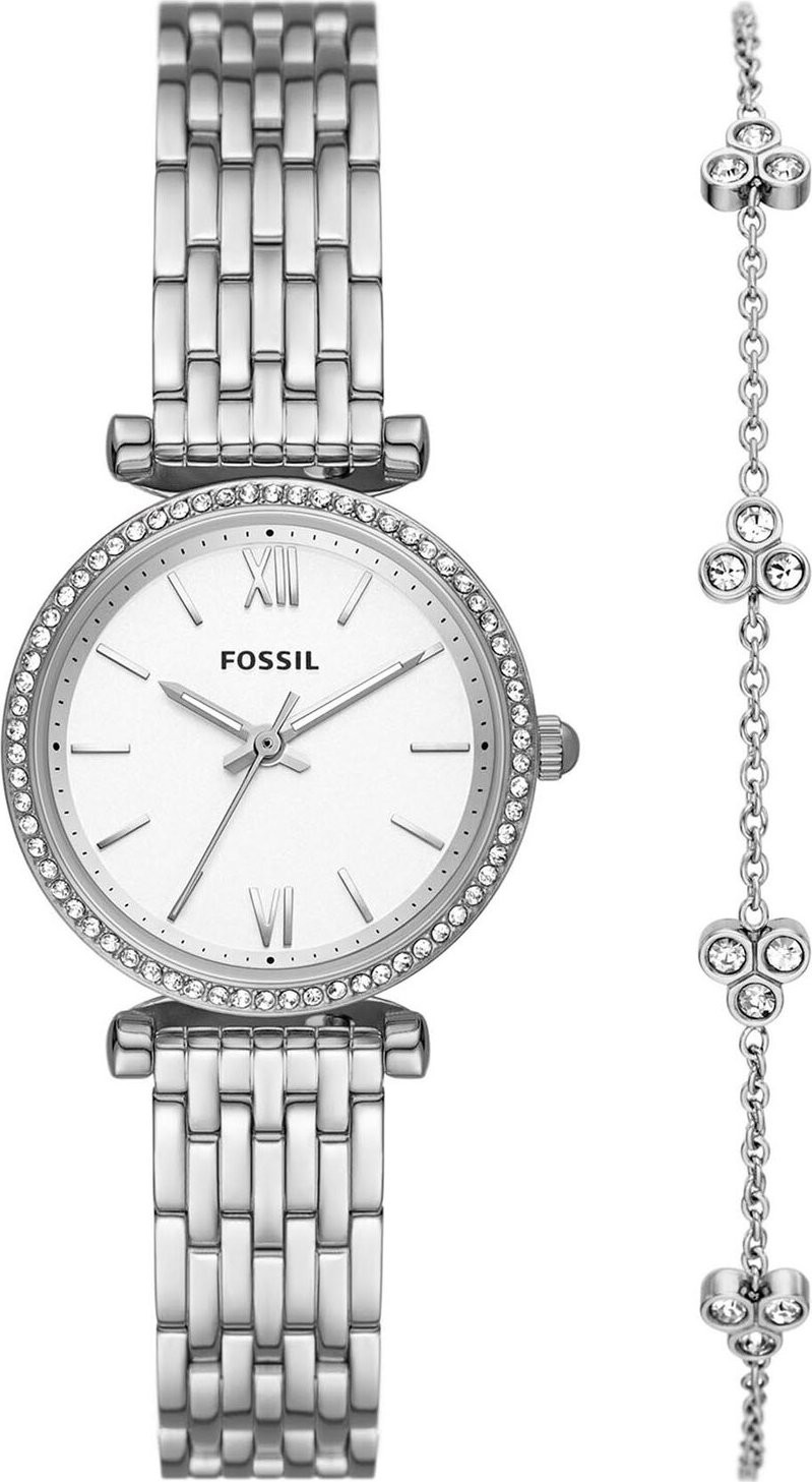 Sada hodinek a náramek Fossil Carlie ES5315SET Silver/Silver
