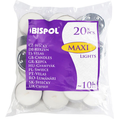 Bispol čajová svíčka Maxi Lights, 20 ks