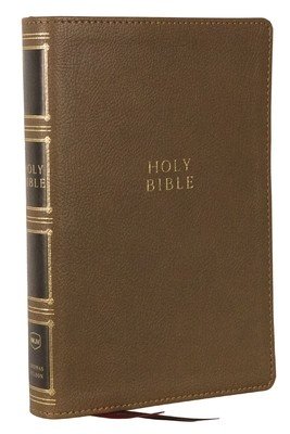 Nkjv, Compact Center-Column Reference Bible, Brown Leathersoft, Red Letter, Comfort Print (Thumb Indexed) (Thomas Nelson)(Imitation Leather)