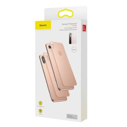 Baseus iPhone Xs 0.3 mm Full coverage curved T-Glass rear Protector Black (SGAPIPH58-BM01) SGAPIPH58-BM01