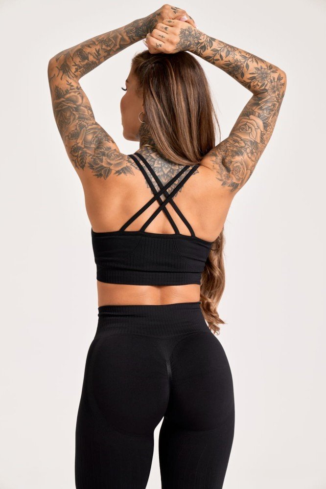 Gym Glamour Podprsenka Push Up 2.0 Black Barva: Černá, Velikost: XS