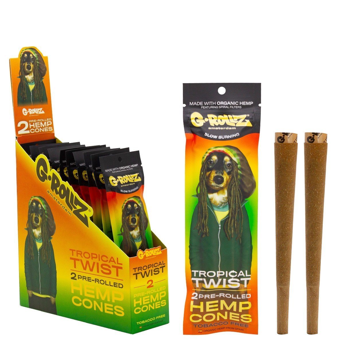 G-ROLLZ Blunt 2x Tropical Twist Pre-Rolled Hemp Wraps