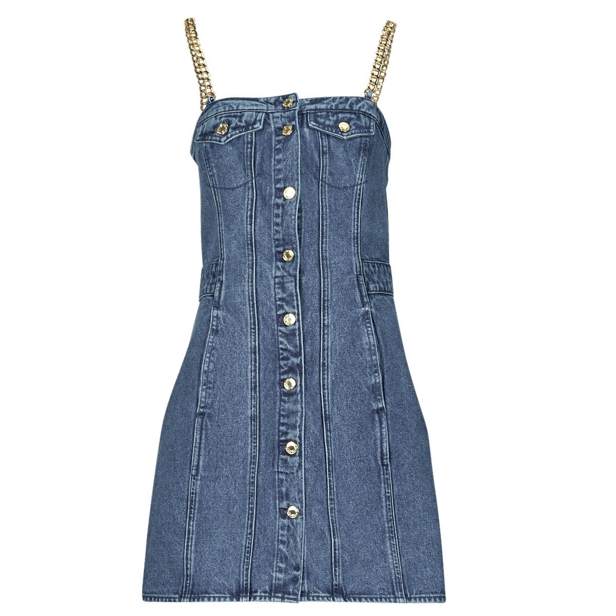 MICHAEL Michael Kors  CHAIN STRAP DENIM DRESS  Modrá