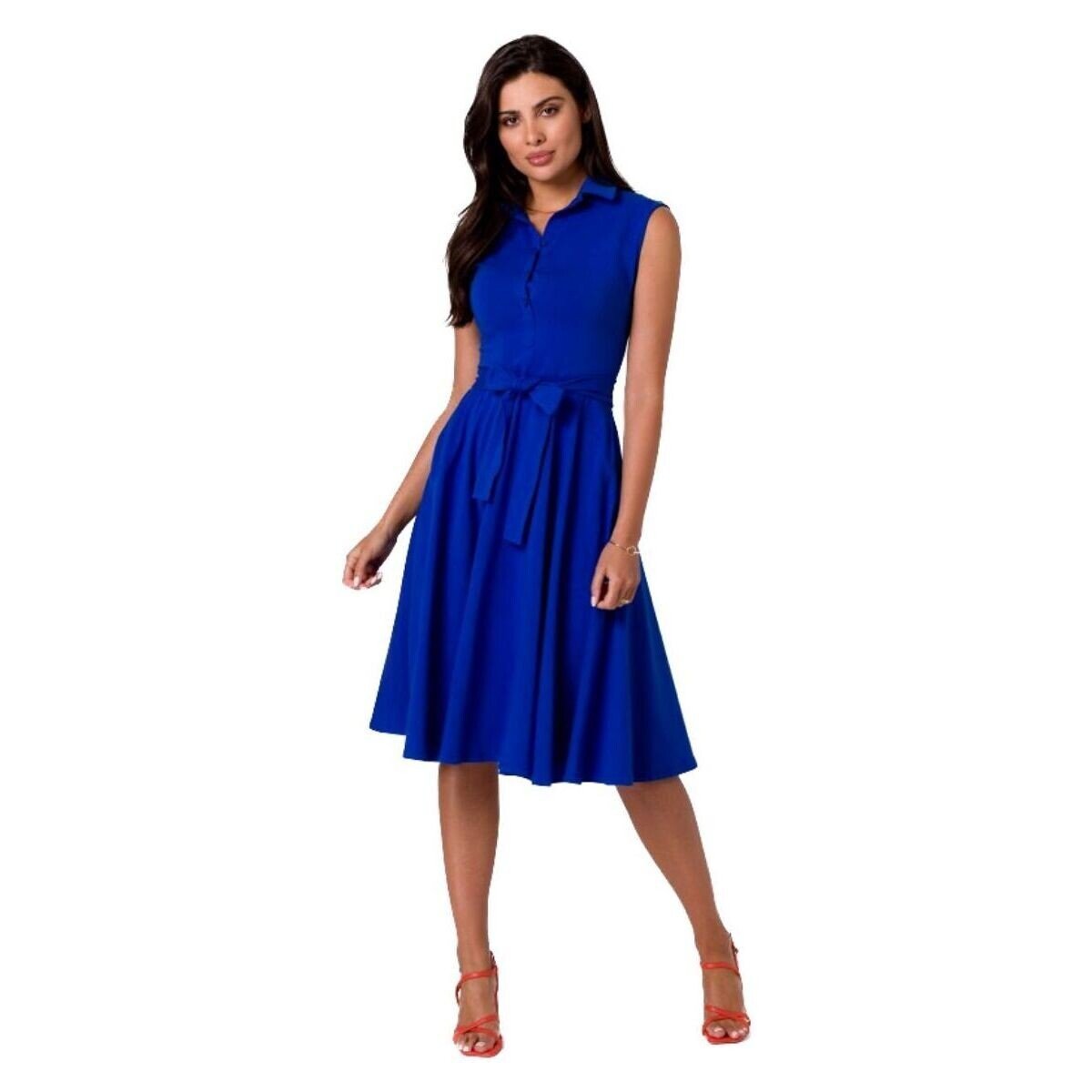 Bewear  Dámské midi šaty Isodamors B261 královsky modrá  Tmavě modrá