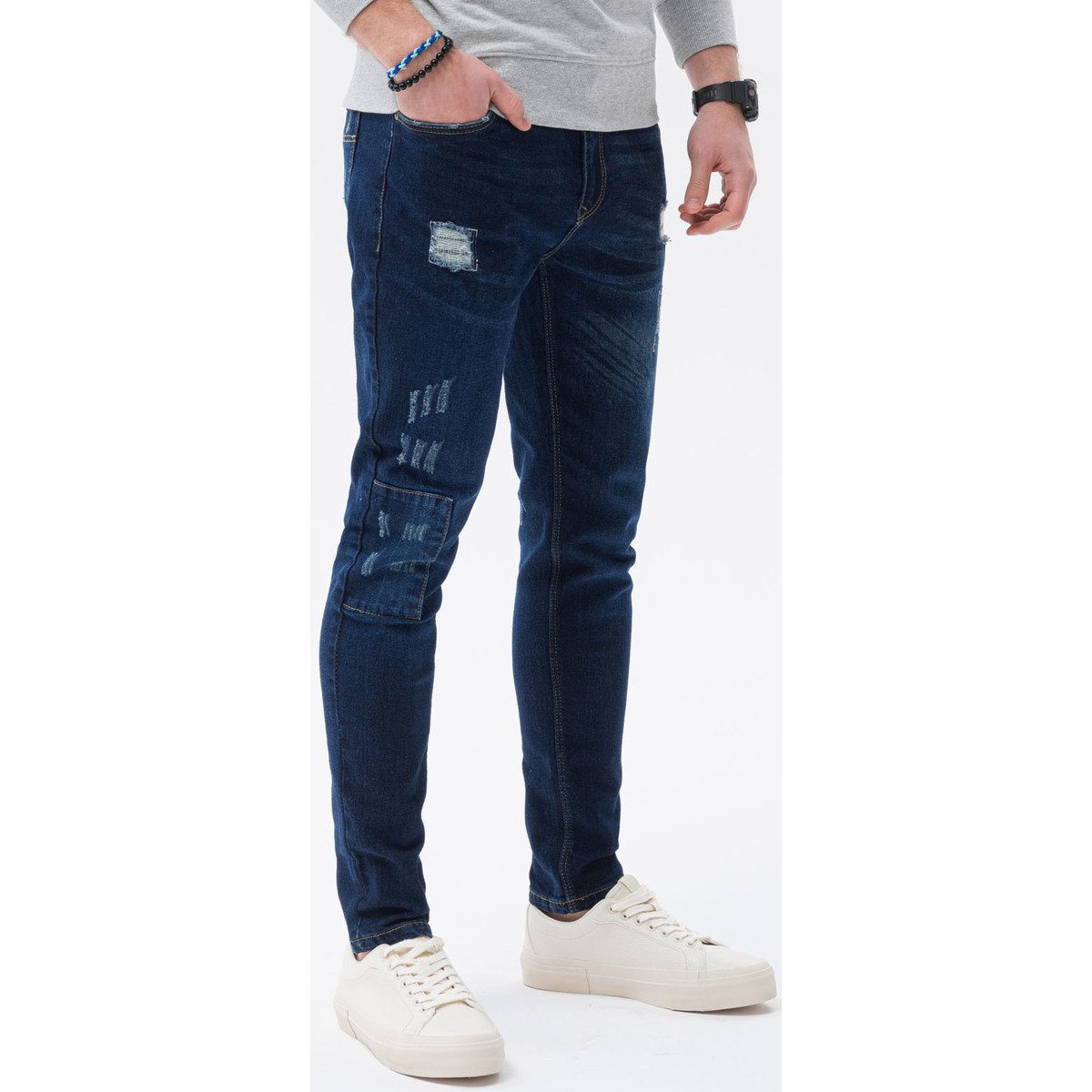 Ombre  Pánské džíny Skinny fit Regdar tmavě modrá  Modrá