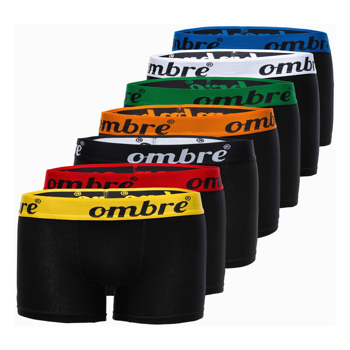 Ombre  Pánské boxerky Neer 7 pack mix  Černá