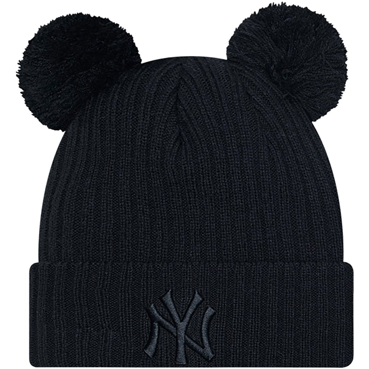 New-Era  Fem Double Pom New York Yankees Beanie  Černá