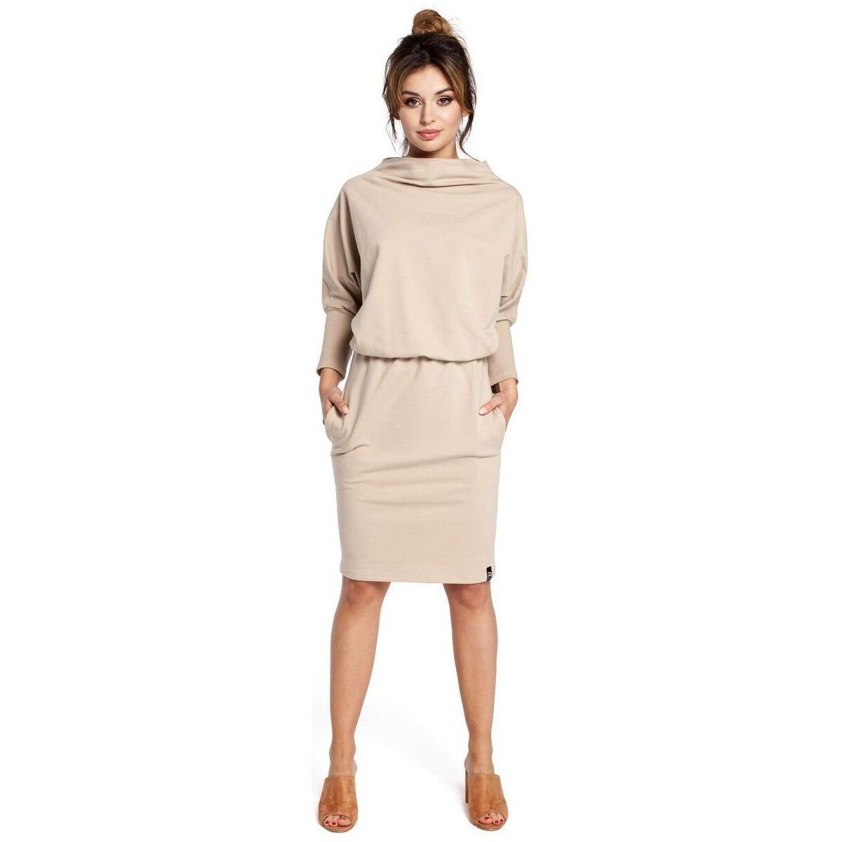 Bewear  Dámské mini šaty Vereteno B032 béžová  Béžová