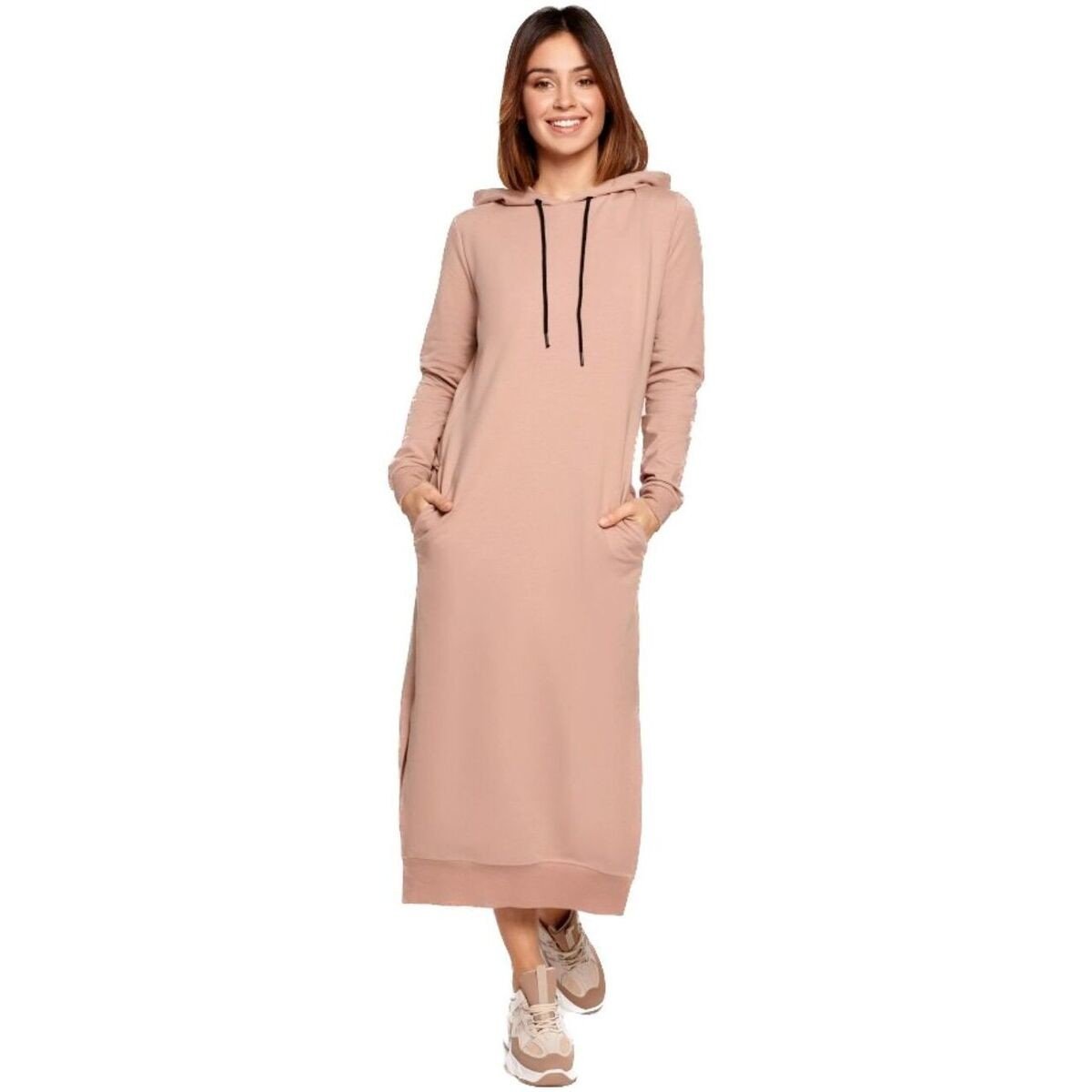 Bewear  Dámské mikinové šaty Gyon B197 mocca  Hnědá