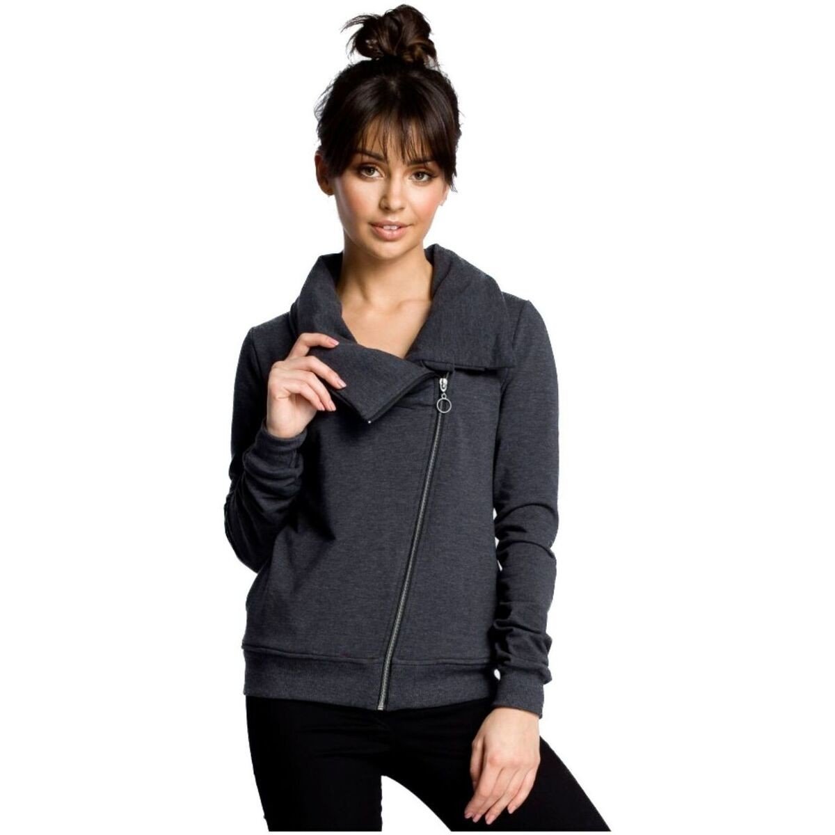 Bewear  Dámská mikina na zip Bunlemphius B071 grafitová  Šedá