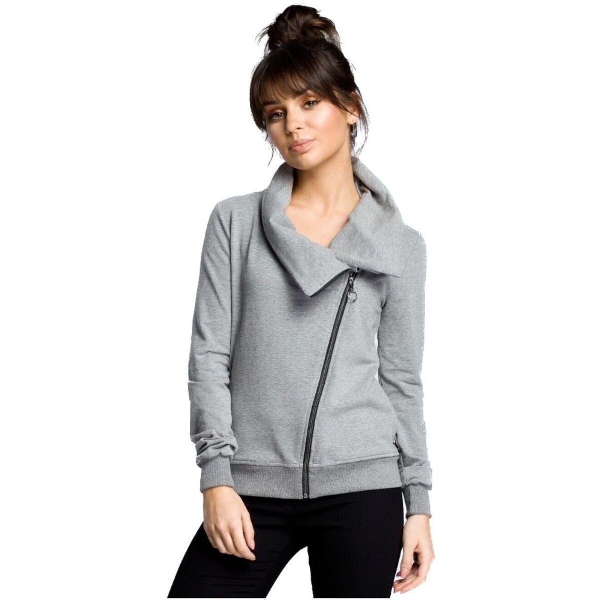 Bewear  Dámská mikina na zip Bunlemphius B071 šedá  Šedá