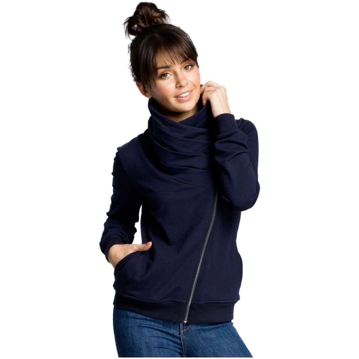Bewear  Dámská mikina na zip Bunlemphius B071 navy  Tmavě modrá