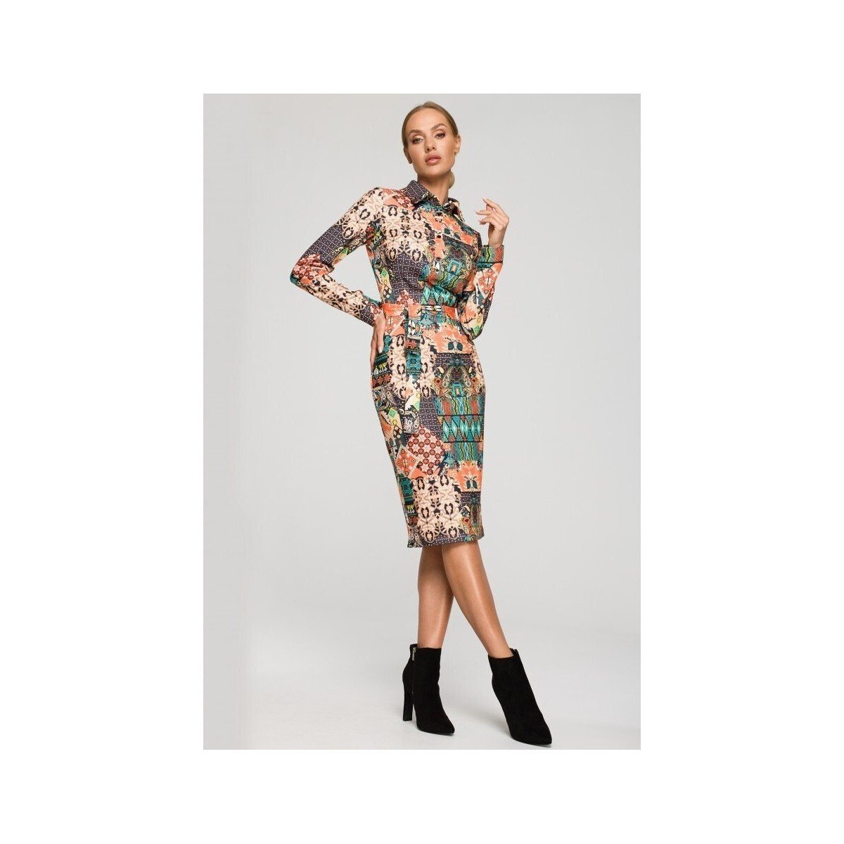 Made Of Emotion  Dámské vzorované šaty Lu M706 hnědá  Hnědá