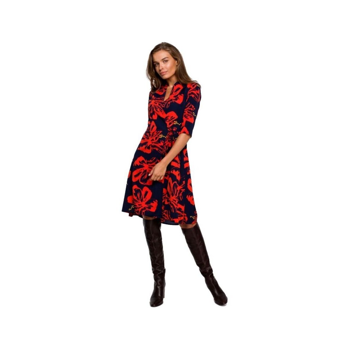 Style  Dámské mini šaty Morcavach S247 černo-červená  Černá