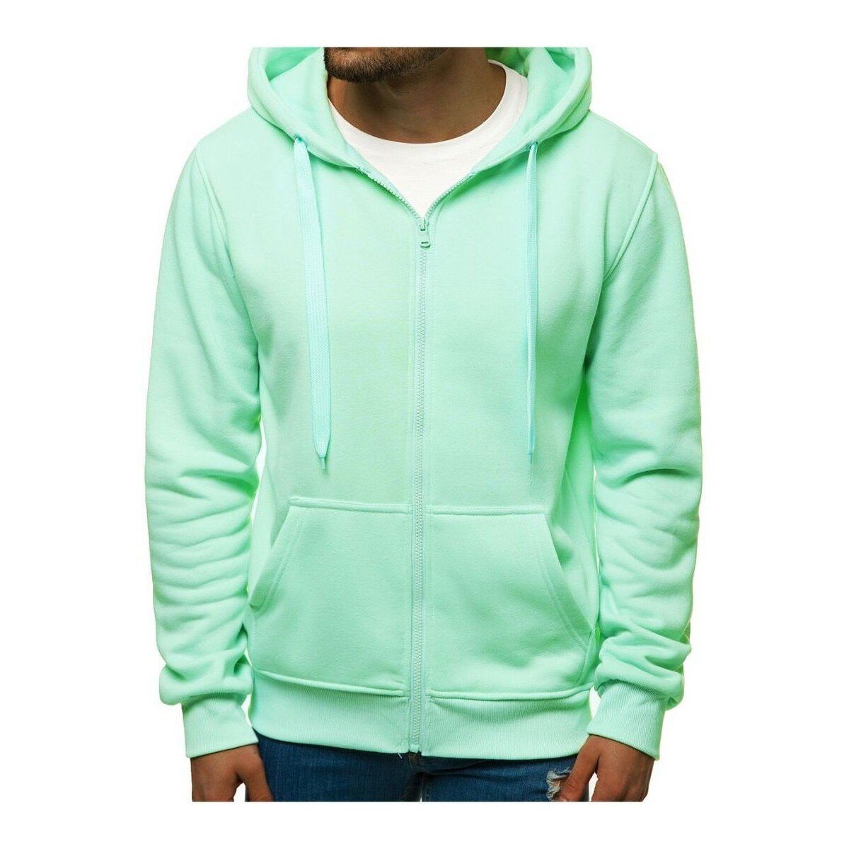 Ozonee  Pánská mikina s kapucí Woodside mátová  Zelená