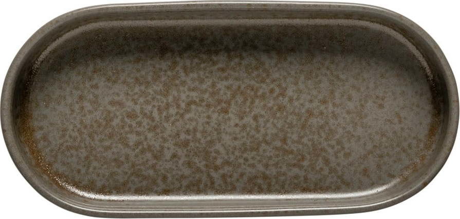 Hnědý servírovací talíř z kameniny 21x10 cm Redonda – Costa Nova