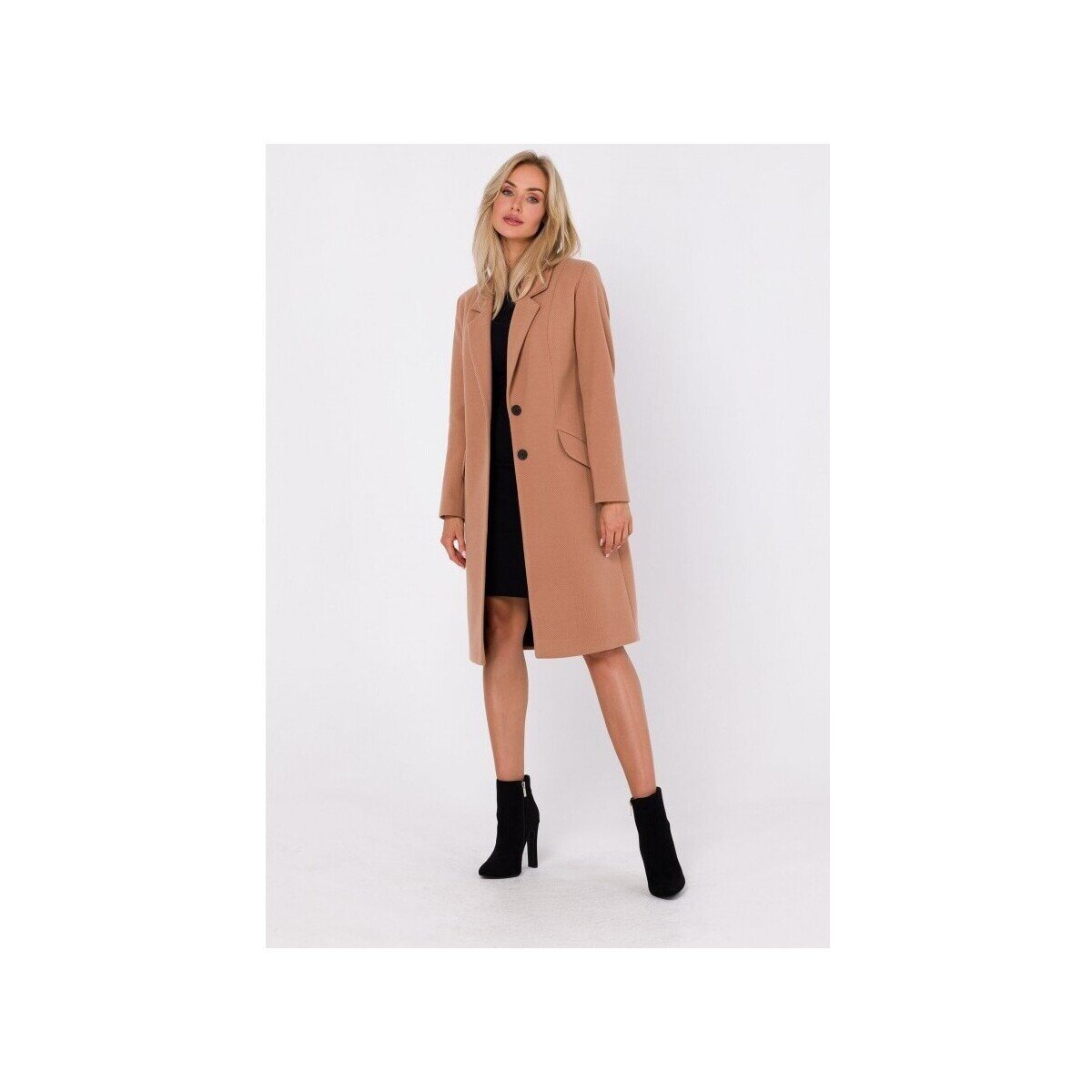 Made Of Emotion  Dámský kabát crombie coat Maduna M758 camel  Hnědá